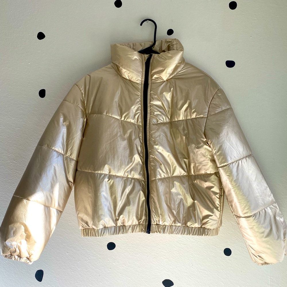 Gold puffer jacket